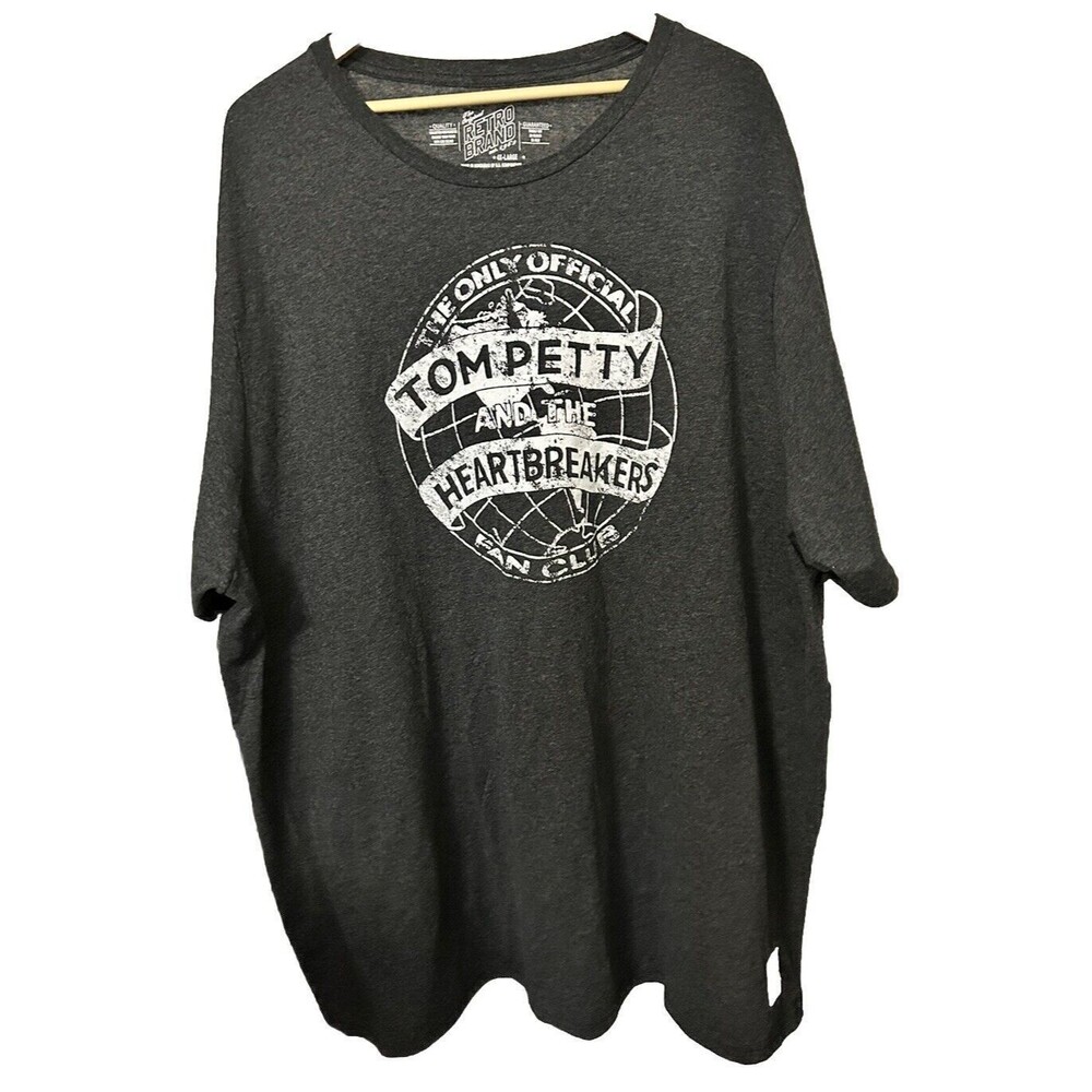 Tom Petty and The Heartbreakers men's 4X Large Gray T-Shirt Official Fan Club